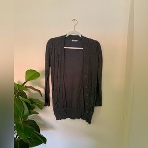 Debut Grey Women's Cardigan Open front with buttons and pockets Size Small